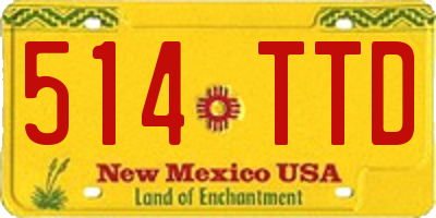 NM license plate 514TTD