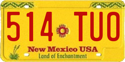 NM license plate 514TUO