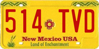 NM license plate 514TVD