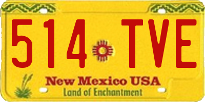NM license plate 514TVE