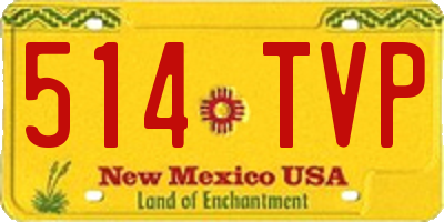 NM license plate 514TVP