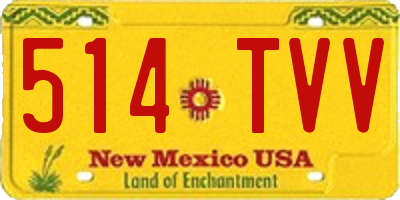 NM license plate 514TVV