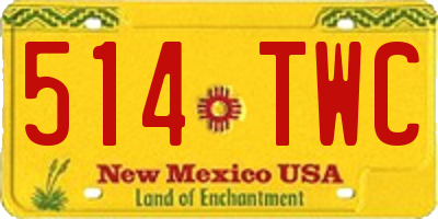 NM license plate 514TWC