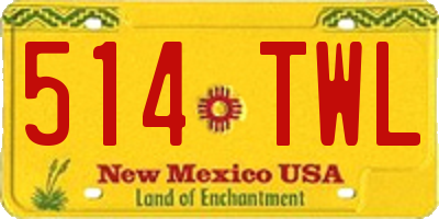 NM license plate 514TWL