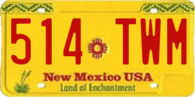 NM license plate 514TWM