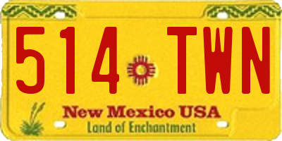 NM license plate 514TWN