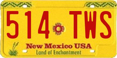 NM license plate 514TWS
