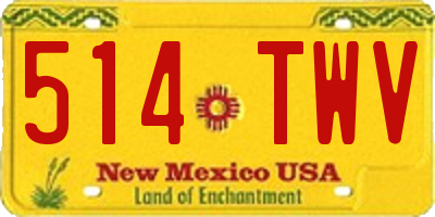 NM license plate 514TWV