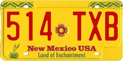 NM license plate 514TXB