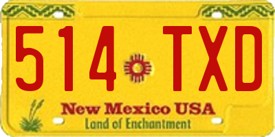 NM license plate 514TXD