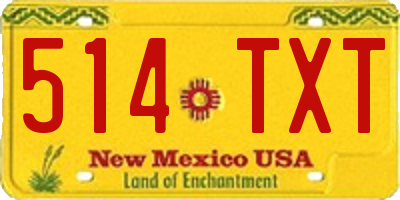 NM license plate 514TXT