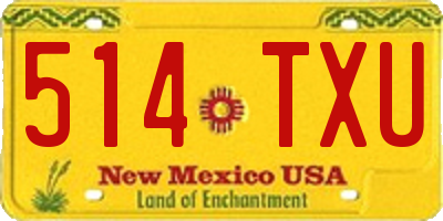 NM license plate 514TXU
