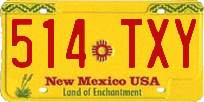 NM license plate 514TXY