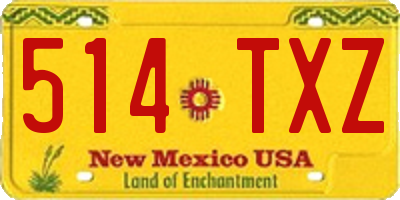 NM license plate 514TXZ