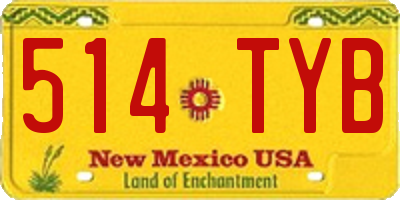 NM license plate 514TYB