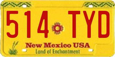 NM license plate 514TYD