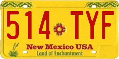 NM license plate 514TYF