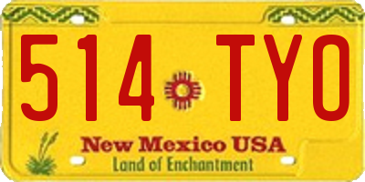 NM license plate 514TYO