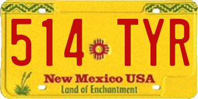 NM license plate 514TYR
