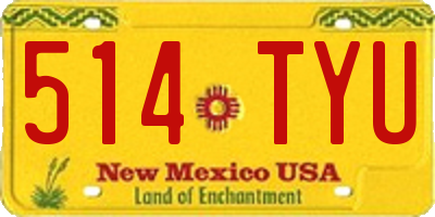 NM license plate 514TYU