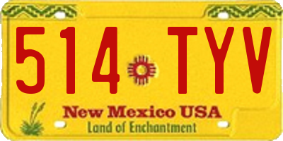 NM license plate 514TYV