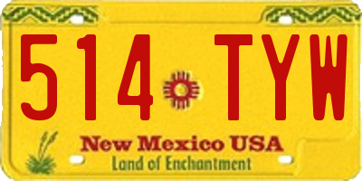 NM license plate 514TYW