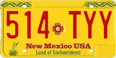 NM license plate 514TYY
