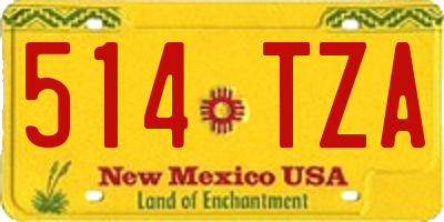 NM license plate 514TZA