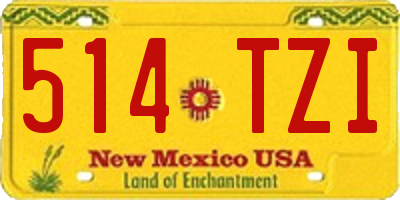 NM license plate 514TZI