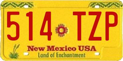 NM license plate 514TZP