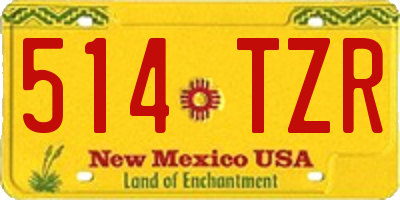 NM license plate 514TZR