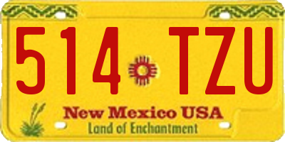 NM license plate 514TZU