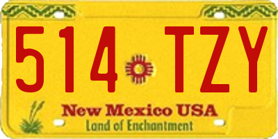 NM license plate 514TZY