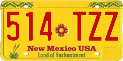 NM license plate 514TZZ