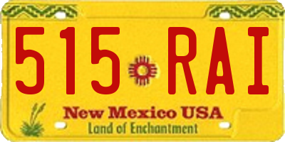 NM license plate 515RAI