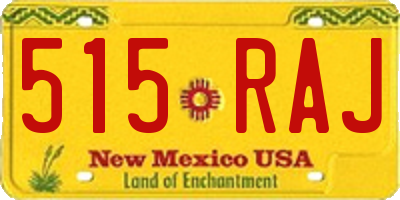 NM license plate 515RAJ