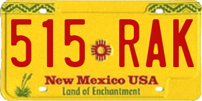 NM license plate 515RAK