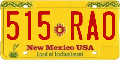 NM license plate 515RAO