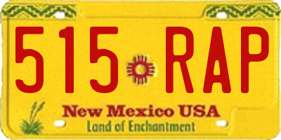 NM license plate 515RAP