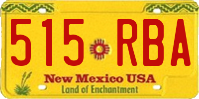 NM license plate 515RBA