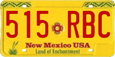 NM license plate 515RBC