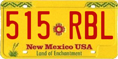 NM license plate 515RBL