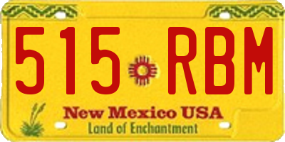 NM license plate 515RBM