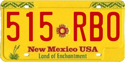 NM license plate 515RBO