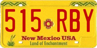 NM license plate 515RBY