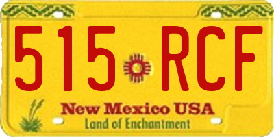 NM license plate 515RCF
