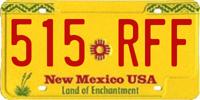 NM license plate 515RFF