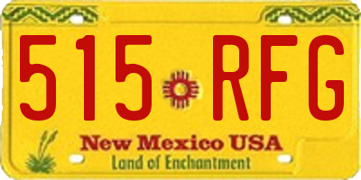 NM license plate 515RFG