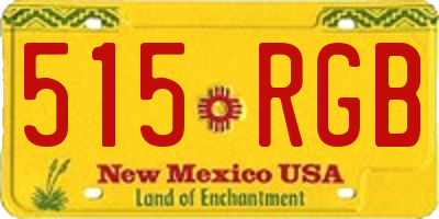 NM license plate 515RGB