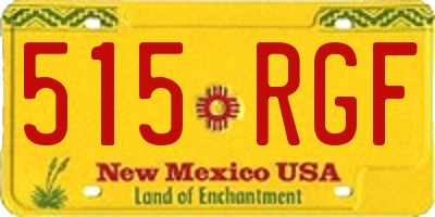 NM license plate 515RGF